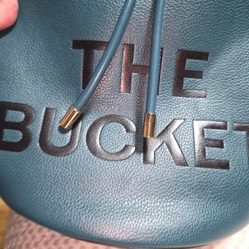 THE BUCKET TEAL DRAWSTRING BUCKET BAG